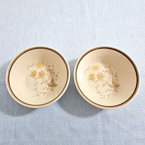 VTG Royal Doulton Sandsprite 2 Bowls England Lambethware Discd. Cream 6" 1970s